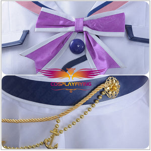 LoveLive SunShine Aqours Ohara Mari 6th Anniversary Stage COS Cosplay Costume Custom Sexy Strapless Dress fan-shaped Hairpin