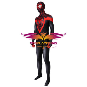 Marvel Ultimate Spider-Man Miles Morales Jumpsuit Cosplay Costume Halloween Carnival Luxurious Version B