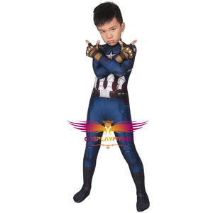 Marvel Kids Cosplay Avengers: Endgame Captain America Jumpsuit Child Size Cosplay Costume