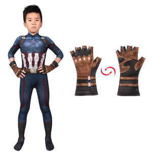 Marvel Kids Cosplay Avengers Infinity War Captain America Steve Rogers Jumpsuit Child Size Cosplay Costume
