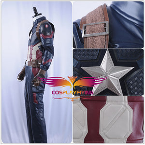 Marvel Avengers 4: Endgame Captain America Steve Rogers Cosplay Costume Uniform Suit for Halloween Carnival