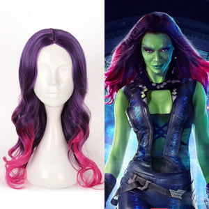 Marvel Avengers: Infinity War Gamora Curly Gradient Purple Pink Cosplay Wig Cosplay Prop for Girls Adult Women Halloween Carnival Party
