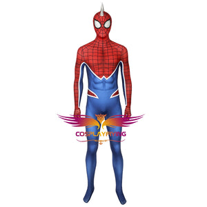 Marvel SPIDER-MAN PS4 Jumpsuit PUNK ROCK Cosplay Costume for Halloween Carnival Luxurious Version