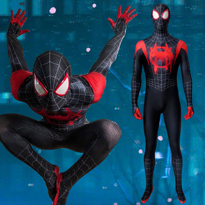 Marvel Avengers Spider-Man: Into the Spider-Verse Miles Morales Jumpsuit Cosplay Costume for Halloween Carnival