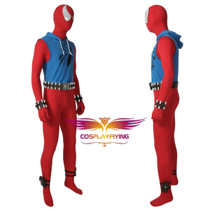Marvel Avengers Spider-Man Scarlet Spider Ben Reilly Jumpsuit Cosplay Costume for Halloween Carnival