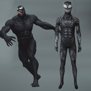 Marvel Avengers Spider-Man Venom Eddie Brock Jumpsuit Cosplay Costume for Halloween Carnival