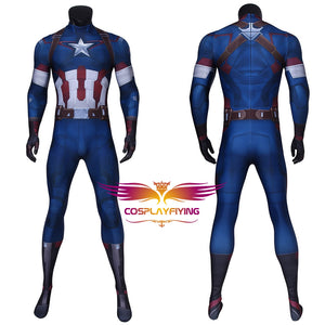 Marvel Comics Avengers 2: Age of Ultron Captain America Steve Rogers Jumpsuit Cosplay Costume Halloween Carnival Party