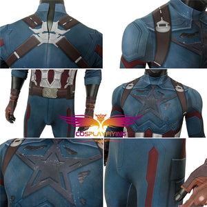 Marvel Film Avengers 3: Infinity War Captain America Jumpsuit Steve Rogers Cosplay Costume Halloween Carnival Simple Version