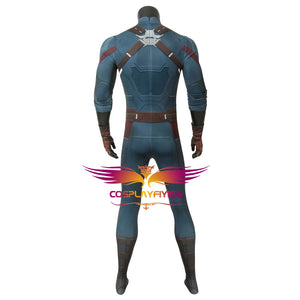 Marvel Comics Avengers 3: Infinity War Captain America Steve Rogers Jumpsuit Cosplay Costume for Halloween Carnival