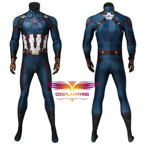 Marvel Comics Avengers 3: Infinity War Captain America Steve Rogers Version B Jumpsuit Cosplay Costume