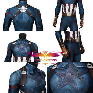 Marvel Comics Avengers 3: Infinity War Captain America Steve Rogers Version B Jumpsuit Cosplay Costume