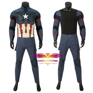 Marvel Comics Avengers 4 Endgame Steven Rogers Captain America Cosplay Costume Version C for Halloween Carnival