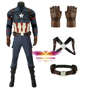 Marvel Comics Avengers 4 Endgame Steven Rogers Captain America Cosplay Costume Version C for Halloween Carnival
