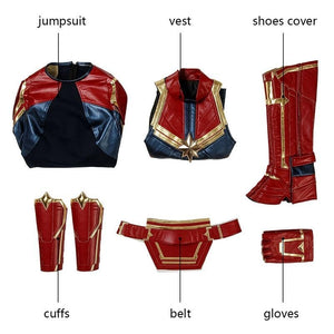 Marvel Comics Avengers Captain Marvel Carol Danvers Cosplay Costume Version E for Halloween Carnival