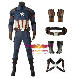 Marvel Comics Avengers: Endgame Captain America Steven Rogers Cosplay Costume for Halloween Carnival