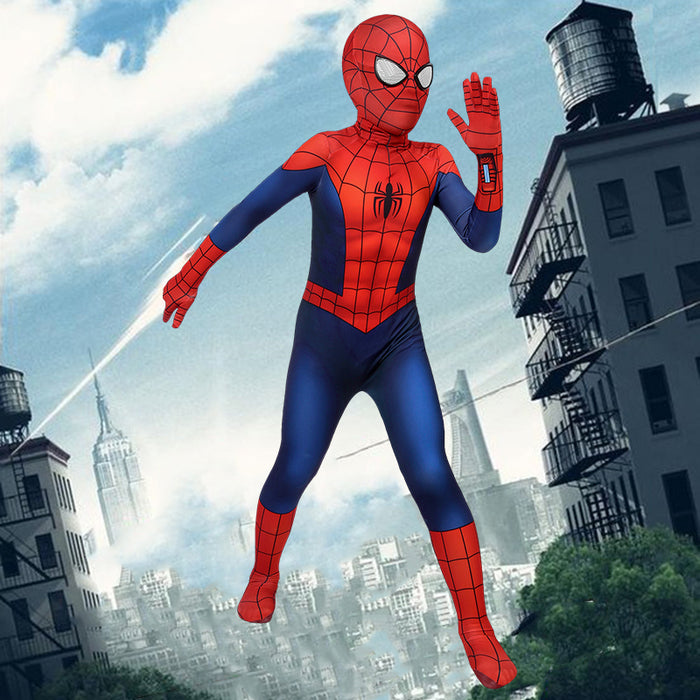 Marvel Kids Cosplay Child Size Ultimate Spider-Man Season 1 Peter Parker Jumpsuit Cosplay Costume