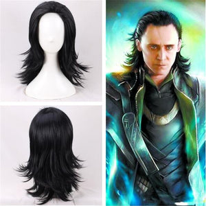 Marvel Movie The Avengers 3: Infinity War Thor Loki Balck Cosplay Wig Cosplay Prop for Boys Adult Men Halloween Carnival Party