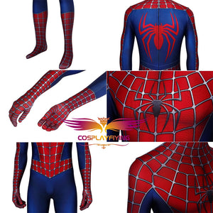 Marvel Movie Spider-Man 1 Peter Parker Jumpsuit Cosplay Costume for Halloween Carnival Simple Classic Version