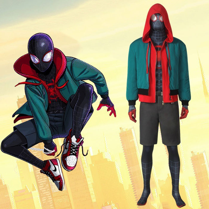 Marvel Movie Spider-Man: Into the Spider-Verse Miles Morales Cosplay Costume Halloween Carnival Luxurious Version