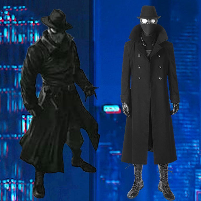 Marvel Spider-Man Into the Spider-Verse Noir Cosplay Costume Full Set for Halloween Carnival