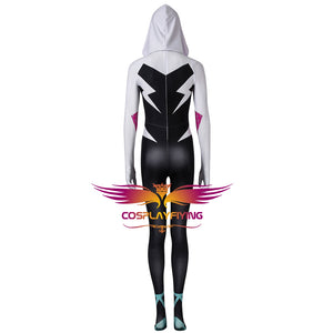 Marvel Spider-Man: Into the Spider-Verse Spider-Gwen Gwen Stacy Jumpsuit Cosplay Costume for Halloween Carnival