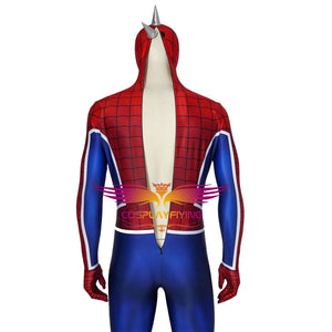 Marvel Spider-Man ps4 Spider-Punk Suit Jumpsuit Cosplay Costume for Halloween Carnival