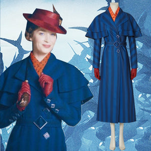 Mary Poppins Returns Mary Poppins Julie Andrews Edwards Costume Movie Cosplay Costume for Halloween Carnival