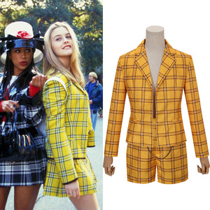 Movie Clueless Culturenik Cosplay Costume Coat + Shorts for Adult Man Women Halloween Party