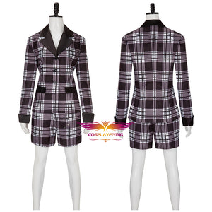 Movie Clueless Dion Cosplay Costume Coat + Shorts for Adult Man Women Halloween Carnival Party