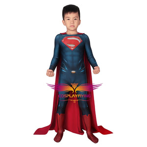 Movie Kids Cosplay Man of Steel Superman Clark Kent Jumpsuit Child Size Cosplay Costume