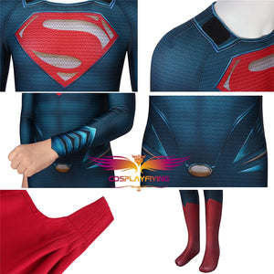 Movie Kids Cosplay Man of Steel Superman Clark Kent Jumpsuit Child Size Cosplay Costume