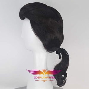 Movie Beauty and The Beast Prince Gaston Black Short Cosplay Wig Cosplay for Adult Men Halloween Carnival