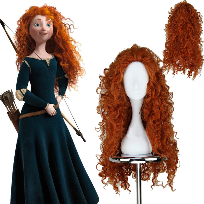 Movie Brave Princess Merida Mei lida Long Curly Cosplay Wig Cosplay Prop for Girls Adult Women Halloween Carnival Party