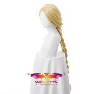 Movie Enchanted Tangled Princess Rapunzel Long Blonde Cosplay Wig Cosplay Prop for Girls Adult Women Halloween Carnival Party
