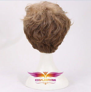 Movie Fantastic Beasts and Where to Find Them Newt Short Brown Gradient Curly Cosplay Wig Cosplay for Boys Adult Men Halloween Carnival