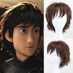 Movie How to Train Your Dragon 2 Hiccup Short Brown Cosplay Wig Cosplay Prop for Boys Adult Men Halloween Carnival