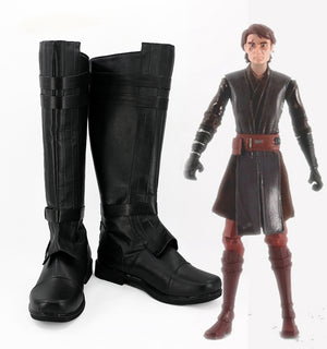 Movie Star Wars Anakin Skywalker Darth Vader Cosplay Shoes Boots Custom Made for Adult Men and Women Halloween Carnival
