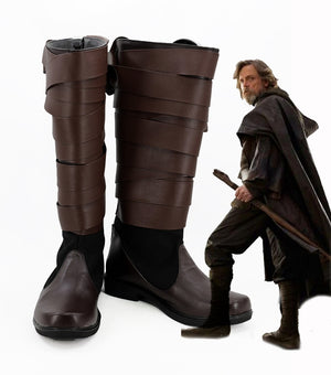 Movie Star Wars: The Last Jedi Luke Skywalker Cosplay Shoes Boots Custom Made for Adult Men and Women Halloween Carnival