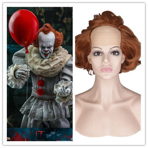 Movie Stephen King's It Horror Clown The Joker Orange Short Cosplay Wig Cosplay for Boys Adult Men Halloween Carnival