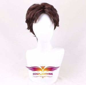 Movie Tangled Rapunzel Flynn Rider Short Curly Cosplay Wig Cosplay Prop for Boys Adult Men Halloween Carnival Party
