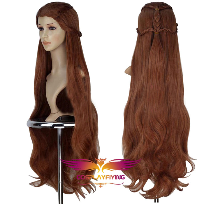 Movie The Hobbit The Lord of the Rings Elf Tauriel Brown Long Braided Cosplay Wig Cosplay for Girls Adult Women Halloween Carnival