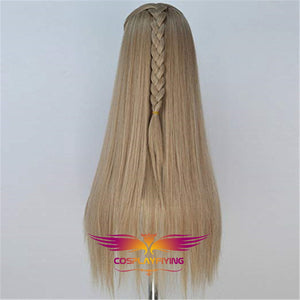 Movie The Hobbit The Lord of the Rings Legolas Gold Long Braided Cosplay Wig Cosplay for Boys Adult Men Halloween Carnival
