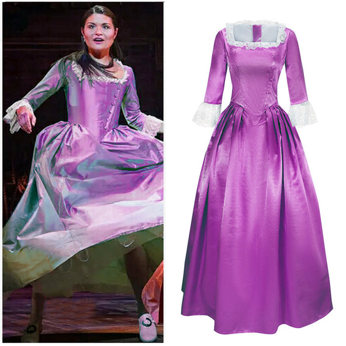 Musical Rock Opera Hamilton Purple Dress Elizabeth Schuyler Eliza the Schuyler Sisters Cosplay Costume
