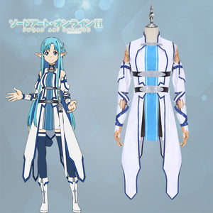 New SAO Sword Art Online 2 Asuna Yuuki Cosplay Costume Outfit
