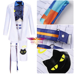 Paradox Live The Cat’s Whiskers (TCW) Ryu Natsume White Uniform Cosplay Costume for Halloween Carnival