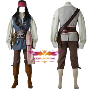 Pirates of the Caribbean: Dead Men Tell No Tales/Salazar's Revenge Jack Sparrow Cosplay Costume Halloween