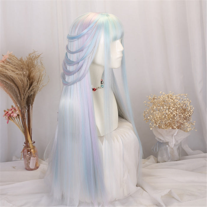 Ruby Color Lolita Princess Wig Girls Loli Long Straight Cosplay Wig Halloween Carnival