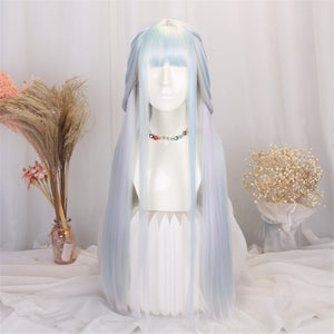 Ruby Color Lolita Princess Wig Girls Loli Long Straight Cosplay Wig Halloween Carnival