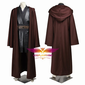 Star Wars Anakin Skywalker Darth Vader Jedi Knight Cosplay Costume Full Set Version B Brown Cape for Halloween Carnival