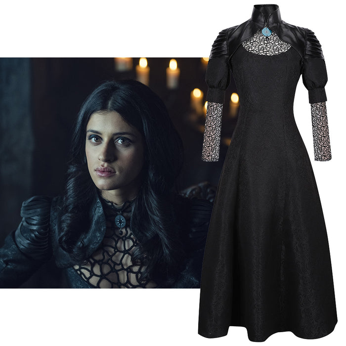 The Witcher Yennefer of Vengerberg Black Dress Cosplay Costume Halloween Carnival Party Version B